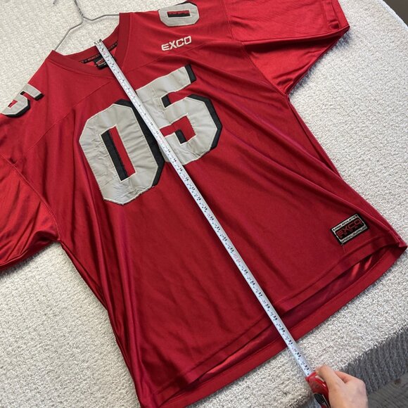 VTG Exco Sport Athletic Y2K Baggy Hip Hop Football Jersey Men Sz XL Red / Silver - Picture 9 of 15